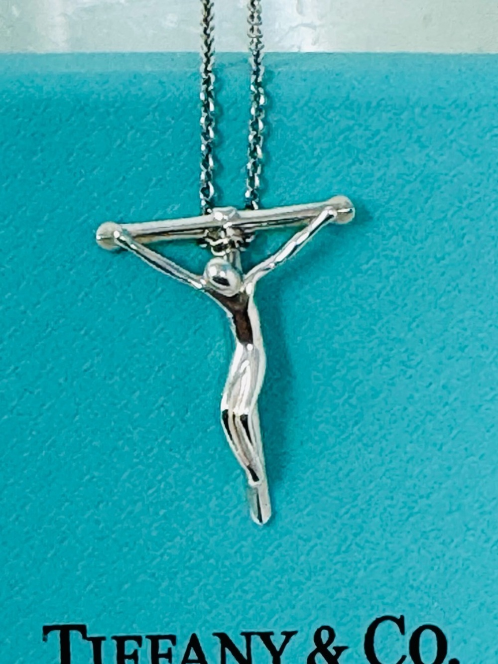 Authentic Tiffany & CO. Elsa Peretti Jesus Christ Crucifix Necklace.